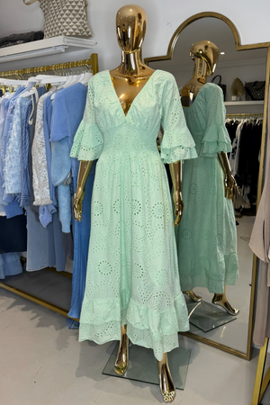 Boho Maxijurk met Rimpelmouwen en Borduursel