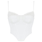 Eliza | Stijlvolle Witte Bustier-Top met Dunne Bandjes