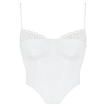 Eliza | Stijlvolle Witte Bustier-Top met Dunne Bandjes