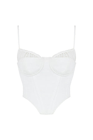 Eliza | Stijlvolle Witte Bustier-Top met Dunne Bandjes