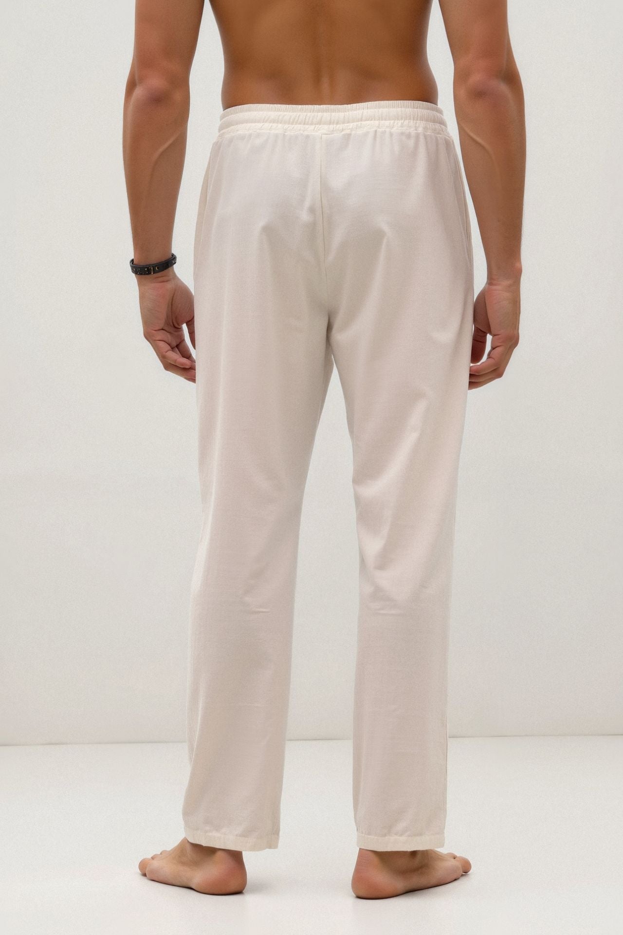 Leonardo | Heren-Loungebundhose in Wit met Kordelzug