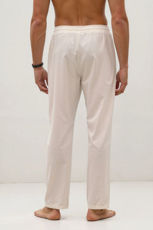 Leonardo | Heren-Loungebundhose in Wit met Kordelzug