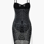 Celeste | Strass-verziend Mesh-Minikleed – Glitterende glamour voor onvergetelijke nachten
