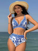 Hoge Taille Bikini met Bloemenpatroon & V-Hals