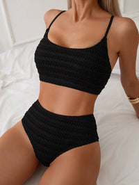 Swim Basics Dames Bikini Set, effen en textuur, perfect voor het strand in de zomer