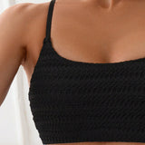 Swim Basics Dames Bikini Set, effen en textuur, perfect voor het strand in de zomer