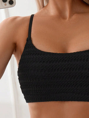Swim Basics Dames Bikini Set, effen en textuur, perfect voor het strand in de zomer