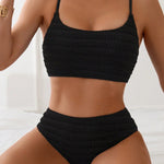 Swim Basics Dames Bikini Set, effen en textuur, perfect voor het strand in de zomer