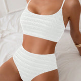 Swim Basics Dames Bikini Set, effen en textuur, perfect voor het strand in de zomer