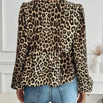 Leopardprint Damesblouse met Strikdetail – Vrouwelijk, Opvallend & Trendbewust