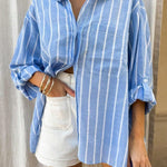 Gestreepte Oversized Zomerblouse met Strandgevoel