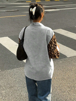 Gestreepte Damesblouse met Leeuwdetails – Opvallend, Casual & Streetstyle-klaar