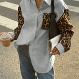 Gestreepte Damesblouse met Leeuwdetails – Opvallend, Casual & Streetstyle-klaar