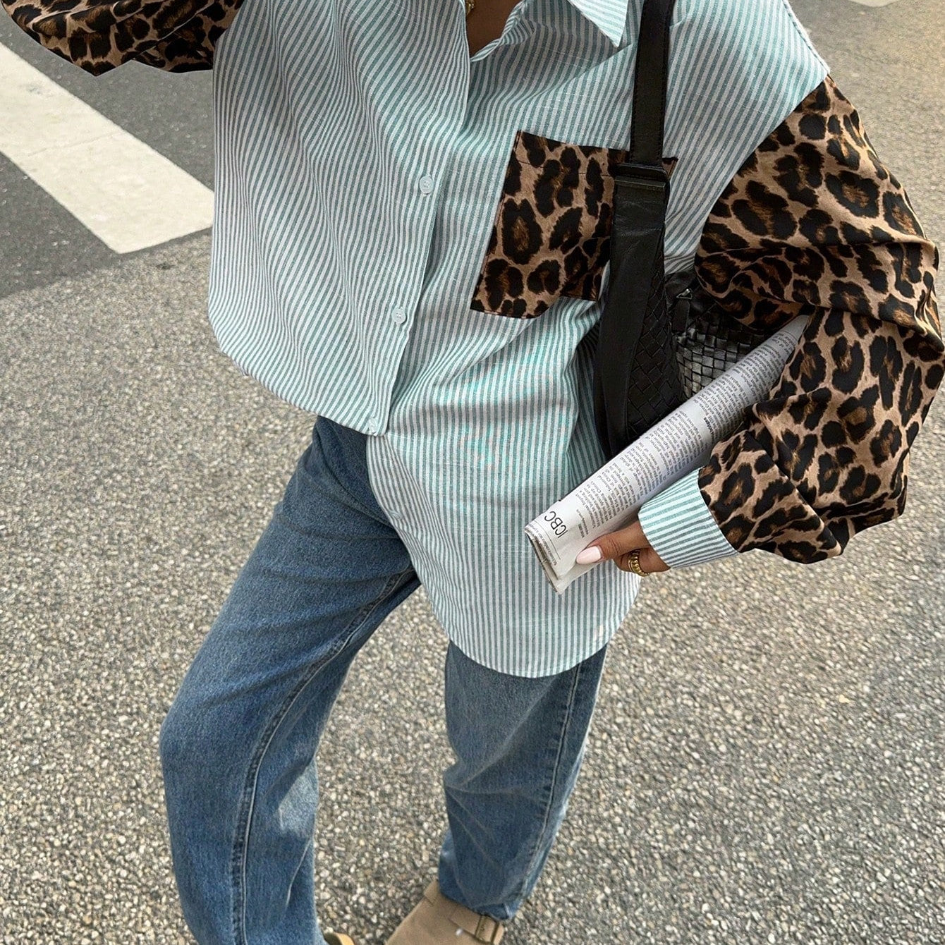 Gestreepte Damesblouse met Leeuwdetails – Opvallend, Casual & Streetstyle-klaar