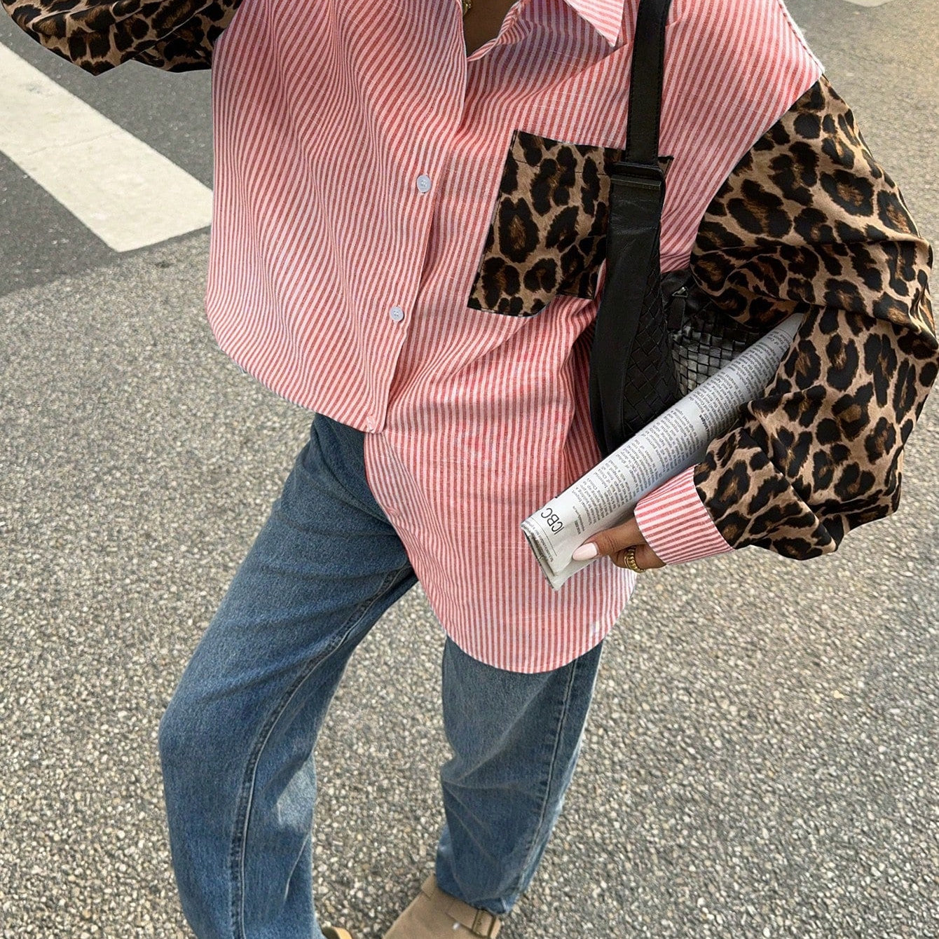 Gestreepte Damesblouse met Leeuwdetails – Opvallend, Casual & Streetstyle-klaar