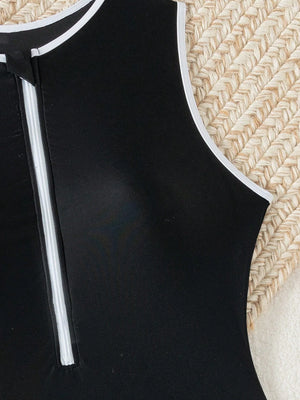 Sportief-elegante badpak met rits – Voor actieve en stijlbewuste vrouwen