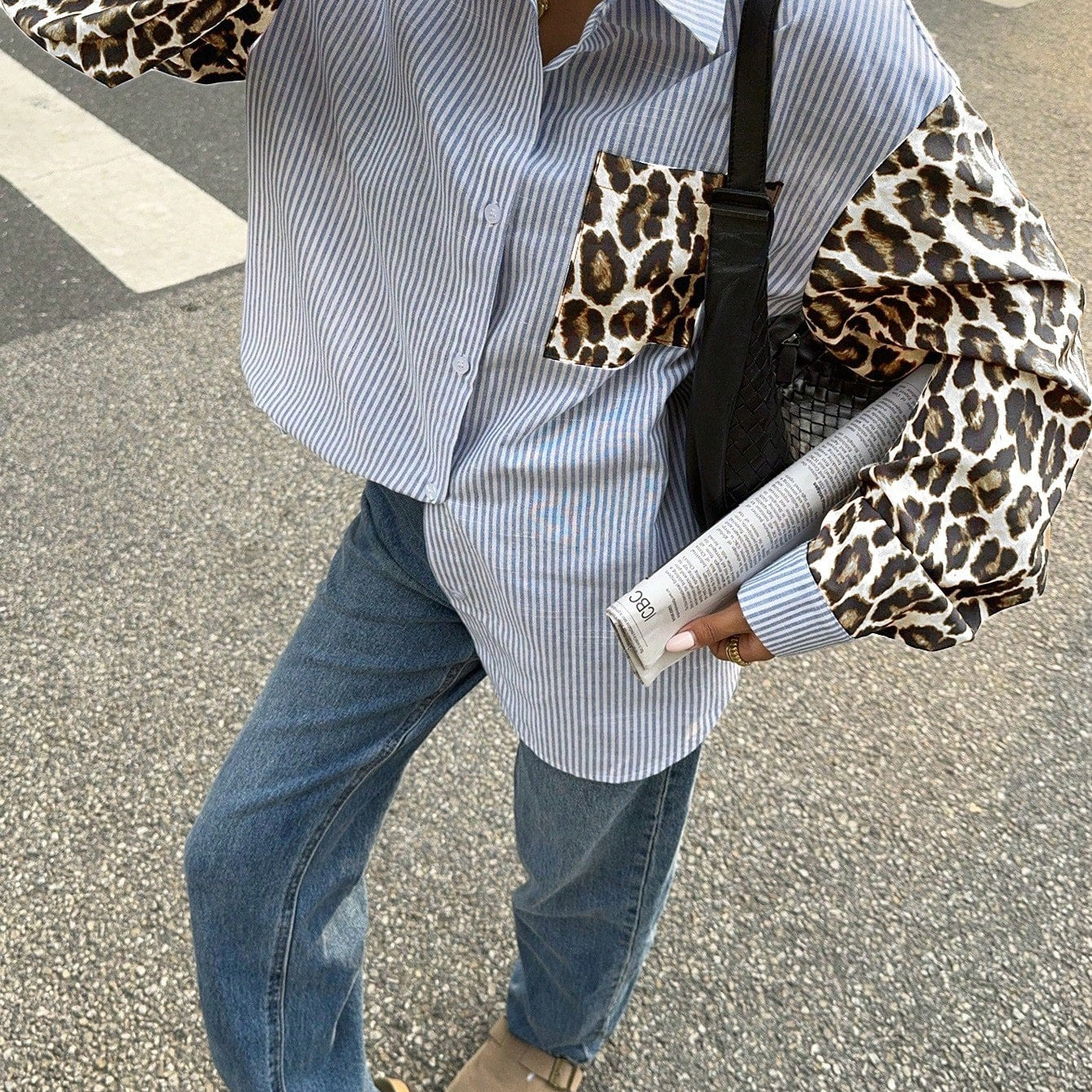 Gestreepte Damesblouse met Leeuwdetails – Opvallend, Casual & Streetstyle-klaar