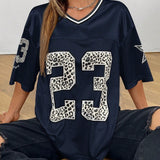 Oversized Jersey Shirt met Dierenprint – Sportief, Trendy & Klaar voor Streetstyle