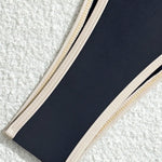 Sexy Triangle-Bikini in Marineblauw met Contrastzoom – Minimalistische 2-delige Set om te Touwen