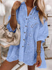 Elegante zomerblouse met borduursel en knoopsluiting