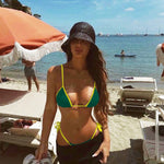 Sexy Triangle-Bikini in Marineblauw met Contrastzoom – Minimalistische 2-delige Set om te Touwen