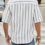 Samuel | Korte mouwen Henley zomerhemd met streepmotief