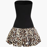 Sophia | Bandeau-Minikleed met Luipaardprint – Wild & Verleidelijk