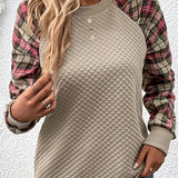 Babette™ Dames Trui met Geruite Mouwen