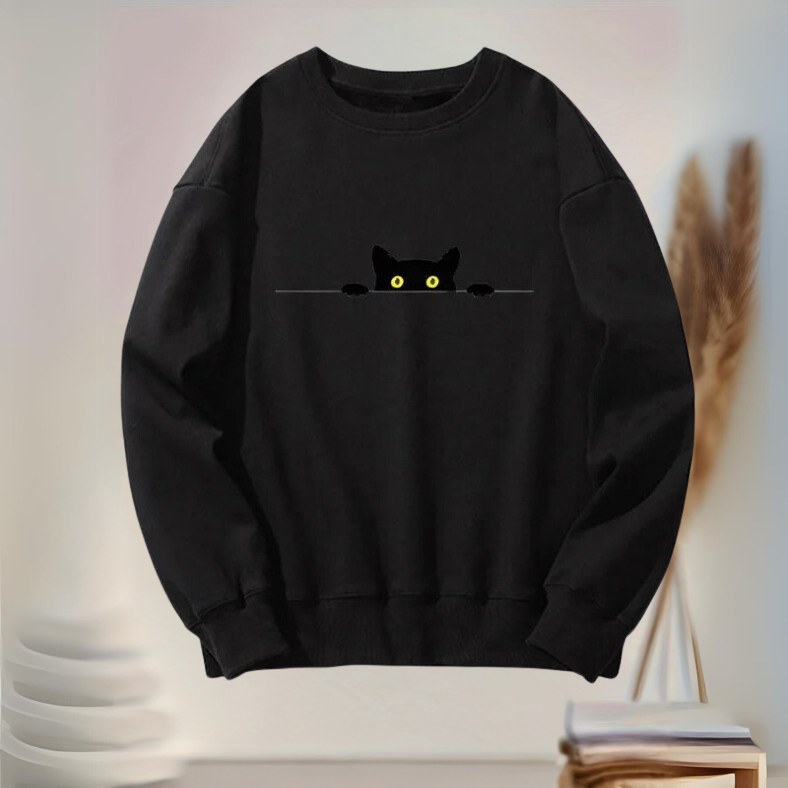 Sweater™ met Kattenprint | Katoenmix | Comfortabel en Speels