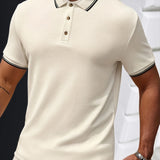 Premium Polo met Structuur en Contrast Details