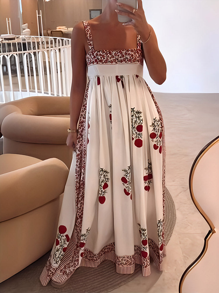 Maxi-jurk met bandjes in Boho-stijl & Empire-snits – Bloemig & Luchtig