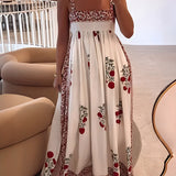 Maxi-jurk met bandjes in Boho-stijl & Empire-snits – Bloemig & Luchtig