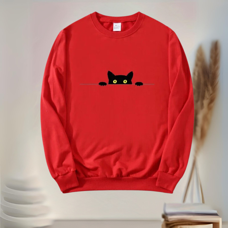 Sweater™ met Kattenprint | Katoenmix | Comfortabel en Speels