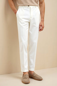 Heren Chino Broek in Wit – Elegantie en moderne stijl
