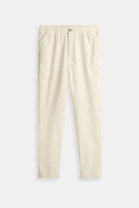 Killian | Beige herenbroek met elastische tailleband en knoopsluiting