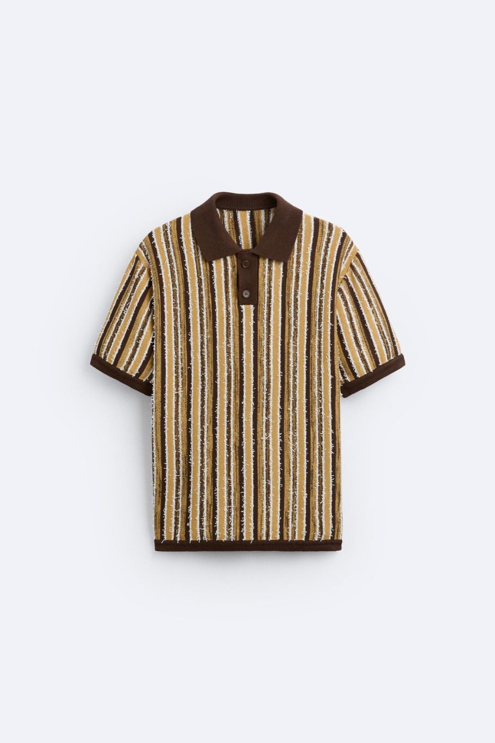 Retro Gebreide Poloshirt met Strepenpatroon