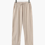 Nathan | Comfortabele heren zomer linnen broek met elastische tailleband
