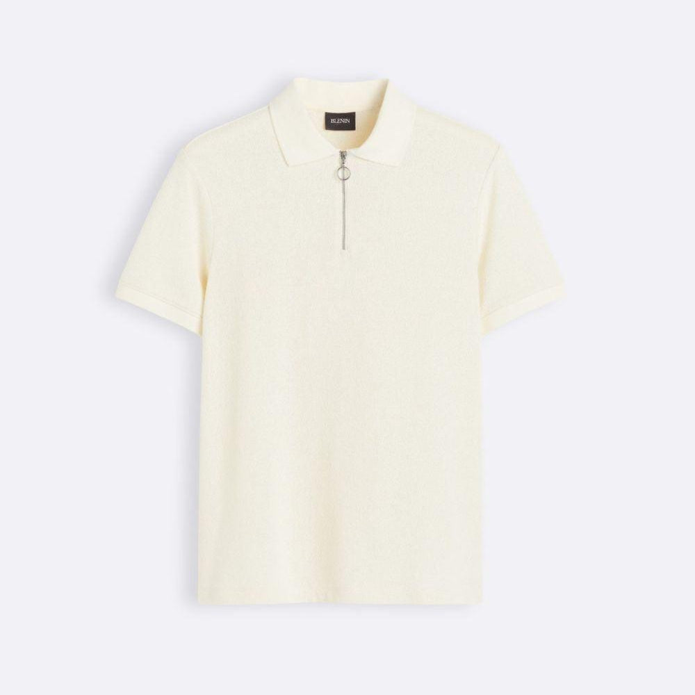Moderne gebreide polo met rits