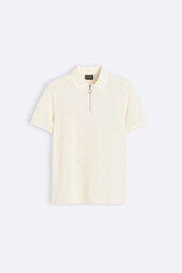 Moderne gebreide polo met rits
