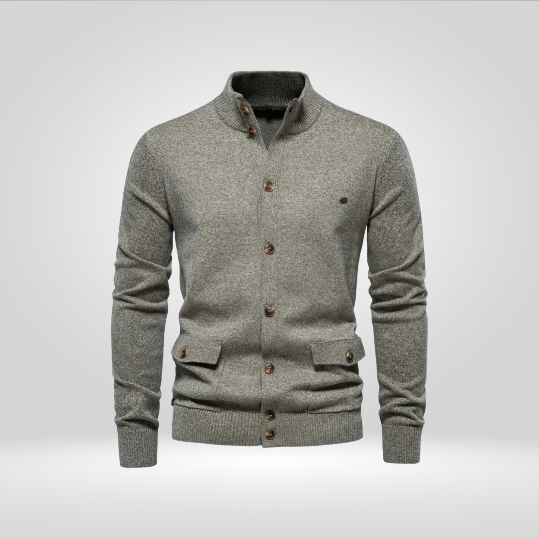 Heren Gebreid Katoenen Vest – Casual Comfort met Mock-Hals