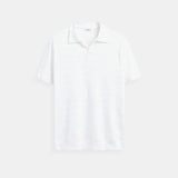 Witte gebreide poloshirt met structuurpatroon