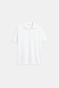 Witte gebreide poloshirt met structuurpatroon