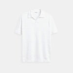 Witte gebreide poloshirt met structuurpatroon