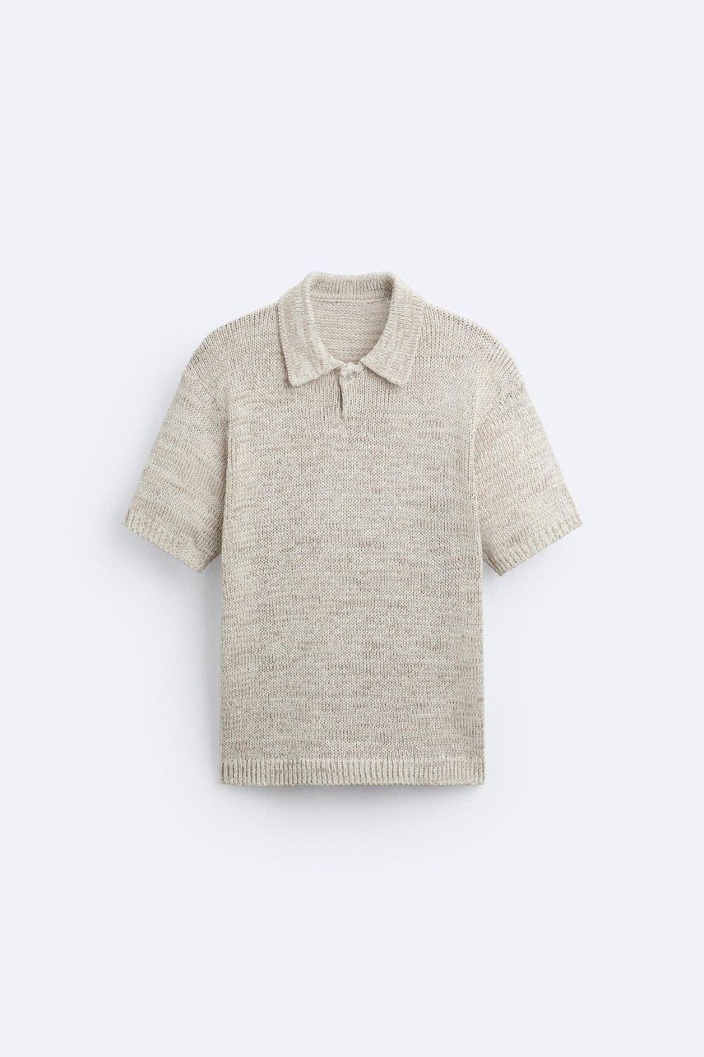 Casual gebreid poloshirt in vintage-look