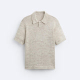 Casual gebreid poloshirt in vintage-look