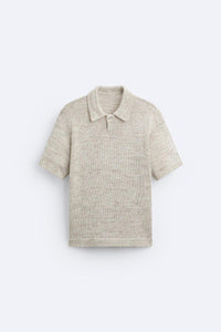 Casual gebreid poloshirt in vintage-look