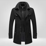 Heren Wintermantel – Luxe Wolmix Jas met Rits en Knopen