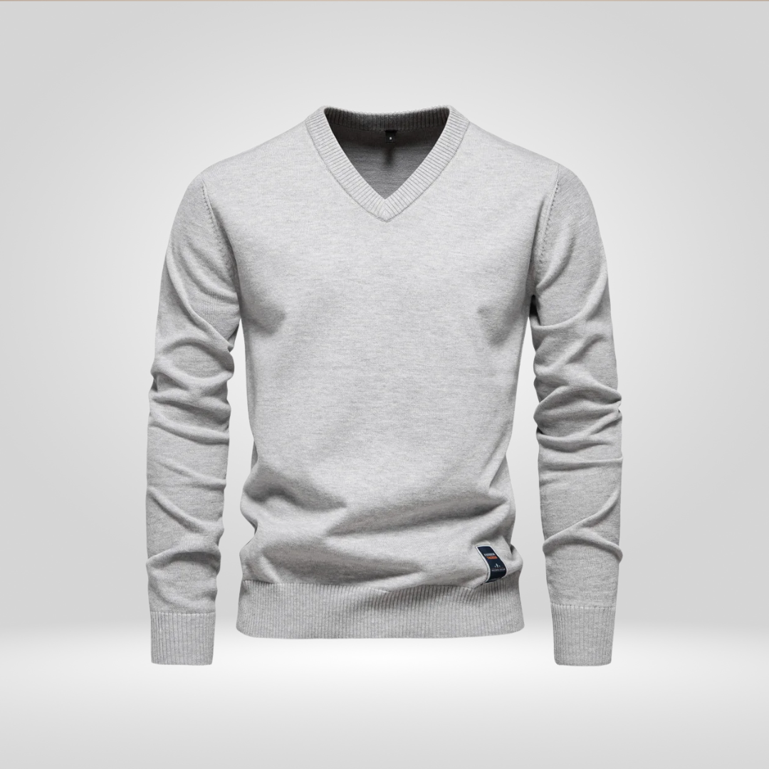V-Hals Trui – Zachte Gebreide Pullover met Tijdloze Stijl