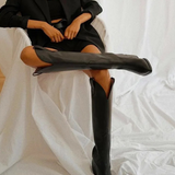 Betty | Moderne cowboylaarzen van zwart leer