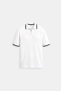 Klassiek Poloshirt met Rits en Contrastdetails